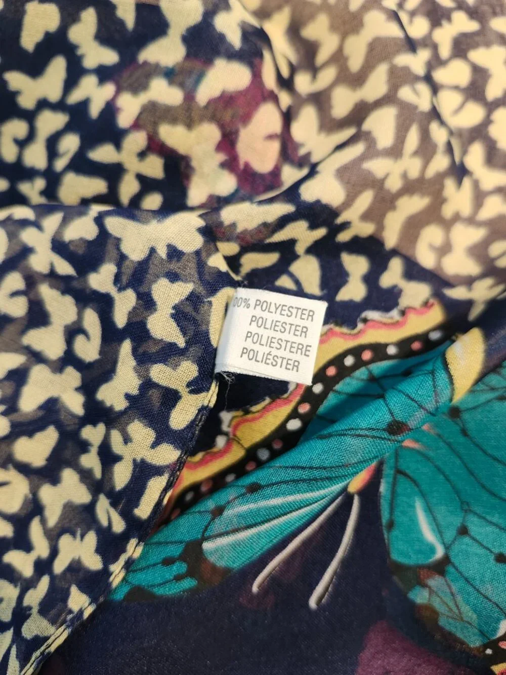 Butterfly Scarf Navy Blue 60 x 46